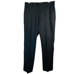 Banana Republic Slim-Fit Stretch Dress Pants 36x32 Black Flat Front NWT Classic‎